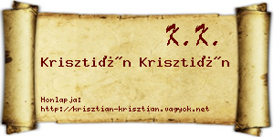 Krisztián Krisztián névjegykártya