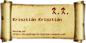 Krisztián Krisztián névjegykártya